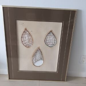 Elegant Brown and Cream Teardrop Wall Art
